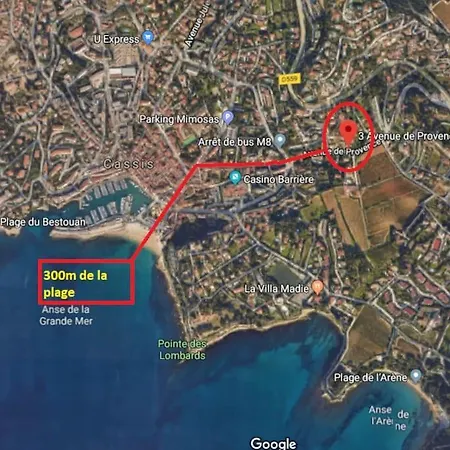Au Calme, 200m Du Centre T2 Avec Balcon Et Parking Cassis